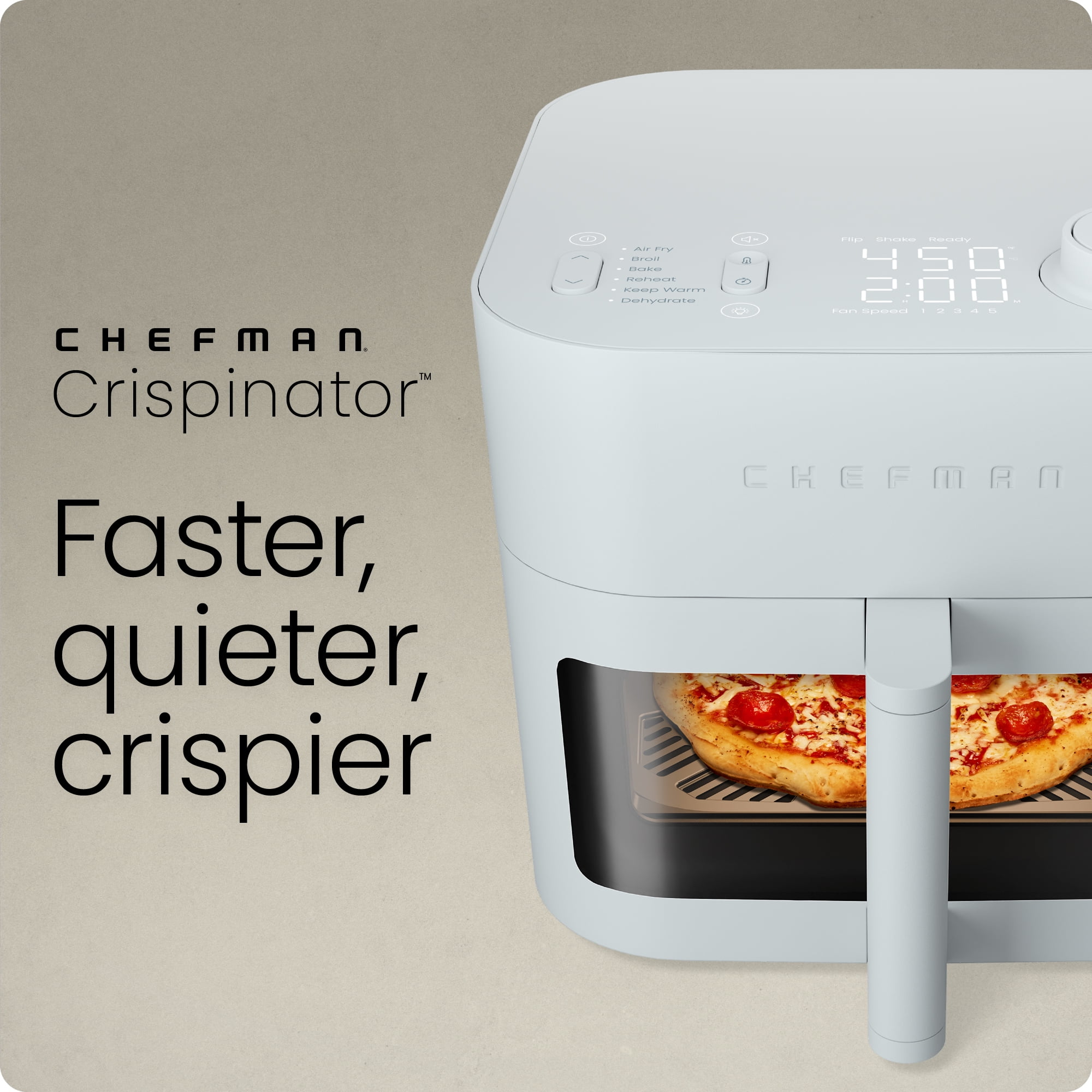 Chefman 8 Qt. Crispinator Air Fryer w/ Powerful DC Motor & 450°F Max Temp, Concrete