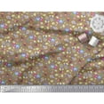 thumbnail image 3 of Soimoi Brown Polyester Crepe Fabric Leaves,Insect & Floral Artistic Fabric Prints by Yard 52 Inch Wide, 3 of 3