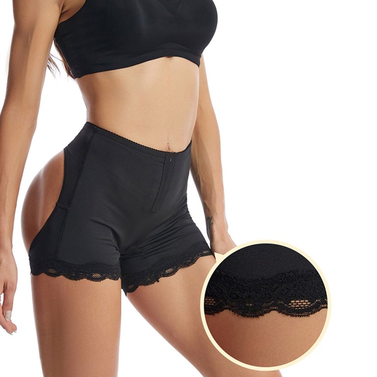 CLZOUD Underwear Bra Sets for Women Black Nylon,Spandex S 6XL Plus Size  Adjustable Buttons Lace Belly Waist Body Shaper Women Enhancer Lifter Panty  M 