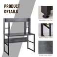 thumbnail image 5 of Homcom Office Computer Desk Writing Table Workstation with Storage Shelves, Black, 5 of 8