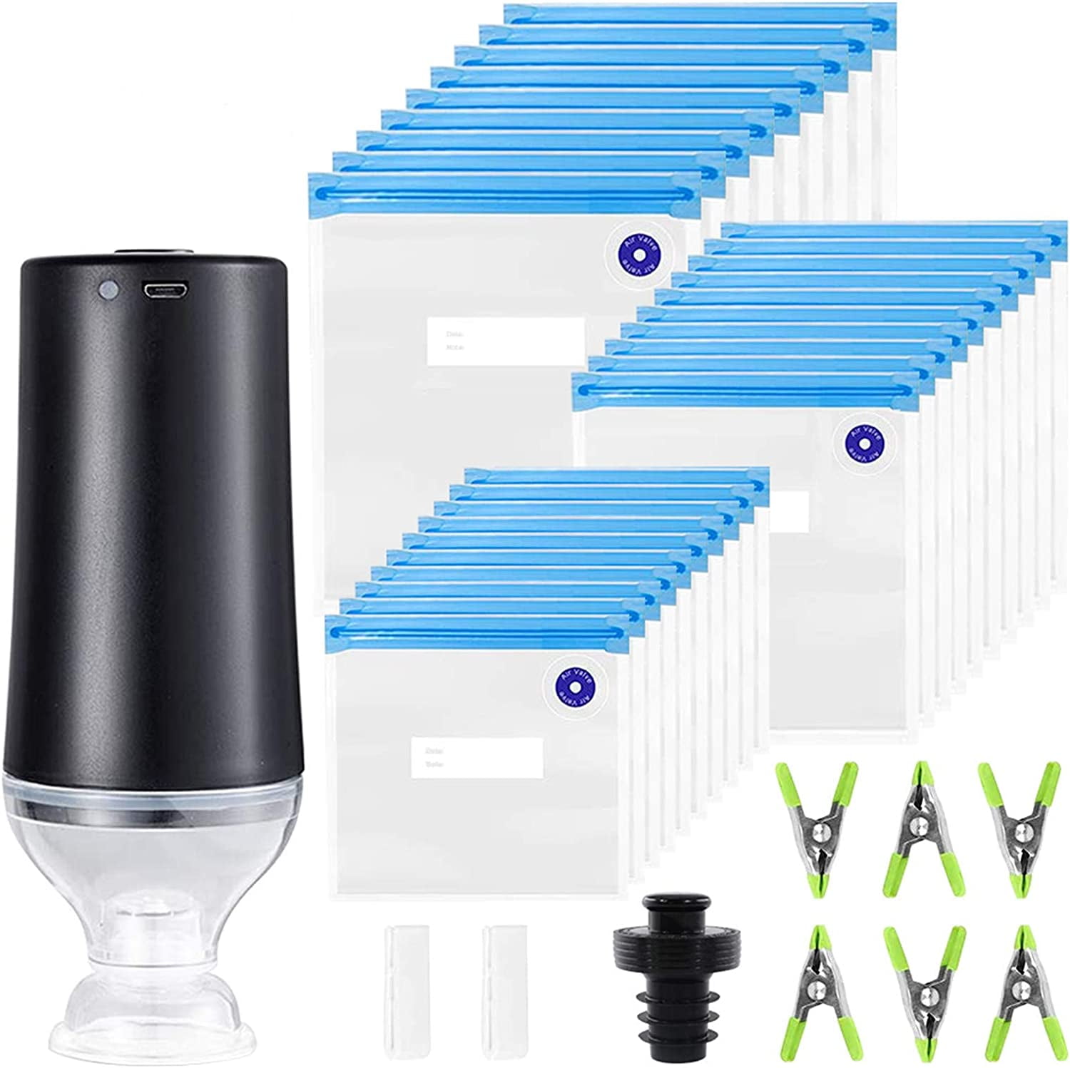 Hometimes Bags 18 Reusable Vacuum Zipper Bags for Sous Vide Cooking