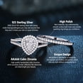 thumbnail image 4 of Newshe Wedding Rings for Women Engagement Ring Set 925 Sterling Silver 1.3ct Pear White Cz Size 6, 4 of 10