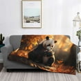 thumbnail image 2 of Rateoe Maple Forest Panda Pattern Flannel Throw Blanket, Ultra-soft Blanket for Bed, Couch, Car, Hypoallergenic Anti-pilling blanket-50"x40"(Horizontal), 2 of 6