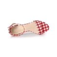 thumbnail image 4 of BLISSFUL STEP Women's Shoes Printed Chunky Heels Open Toe Ankle Strap Sandals Red 7.5, 4 of 7