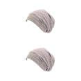thumbnail image 3 of Sonducket Gorros de invierno forrados de satén para mujer, cómodos gorros de quimioterapia elásticos a la moda, regalos de Navidad, suministros de Caqui 2piezas Sonducket CBP334721, 3 of 5