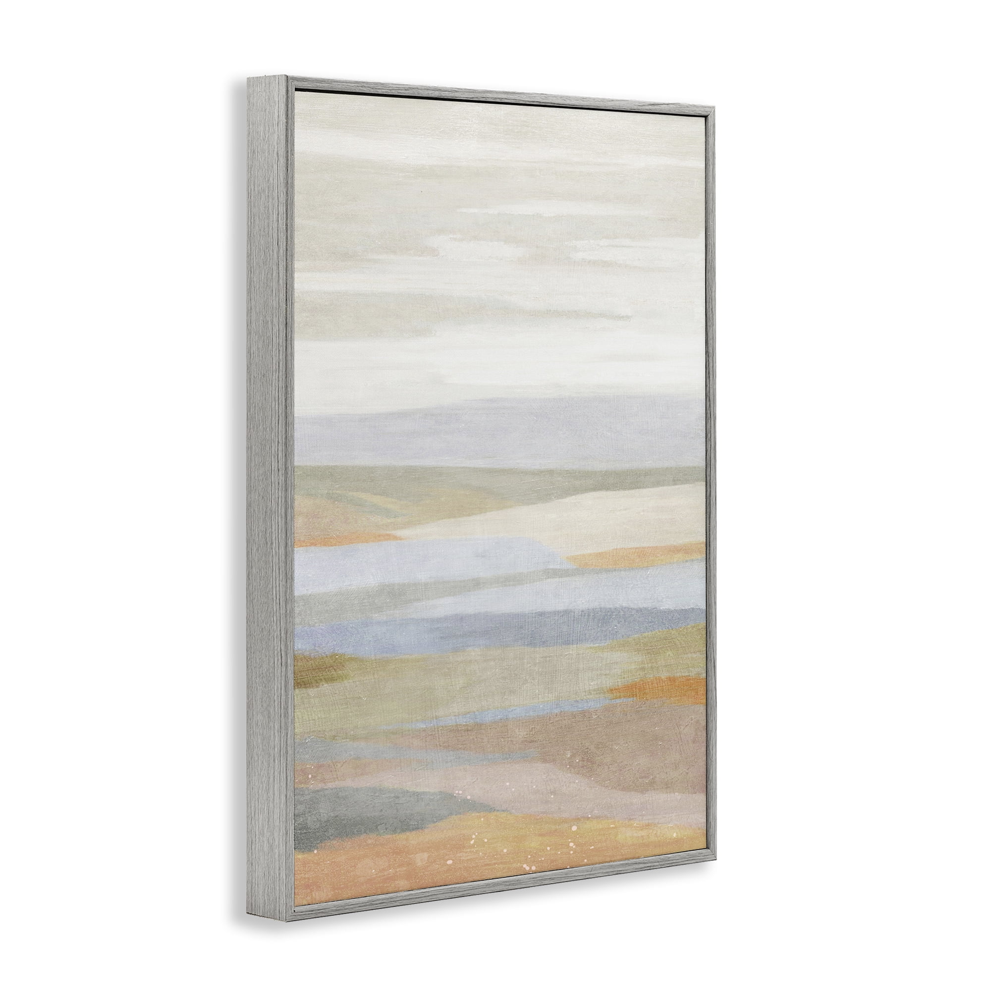 Stupell Industries Neutral Beach Dunes Coastal Painting Gray Framed Art Print Wall Art, 12 x 18