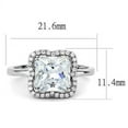 thumbnail image 2 of High polished (no plating) Stainless Steel Ring with AAA Grade CZ in Clear for Women Clear Stone Color Style TK3242 Size 10, 2 of 4