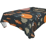 SKYSONIC Thanksgiving Pumpkin Tablecloth Waterproof Washable Polyester Square Table Cover Durable Tablecloth for Kitchen Dining Table Party Decor (60 X 60 Inch)