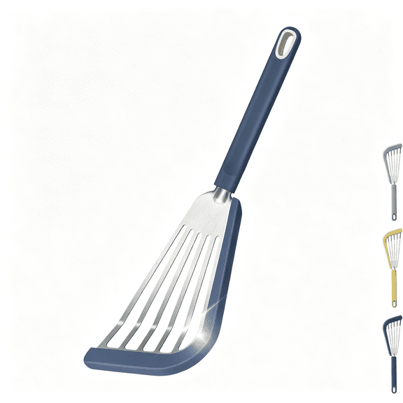NORIZF Silicone Fish Spatula for Nonstick Cookware Thin Slotted, Heat Resistant Stainless Steel Fish Turner for Eggs Pancakes Dishwasher Safe