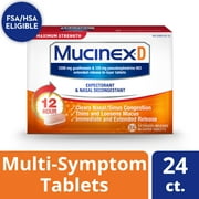 Mucinex D Maximum Strength Expectorant and Nasal Decongestant Tablets, 24 Count