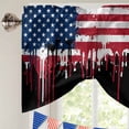 thumbnail image 5 of Independence Day Tie Up Valances Curtain, Adjustable Kitchen Watercolor U. S, Flag Abstract Artistic Valances for Windows Decor, Rod Pocket Short Curtains Set for Bedroom/Bathroom, 60"x18", 5 of 9