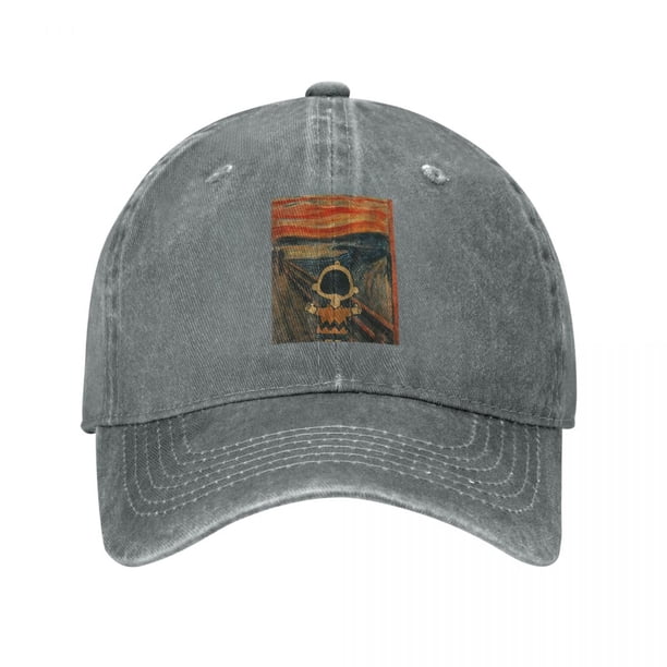 Gorra de béisbol con diseño artístico de Peanuts, Charlie Brown, Scream y Snoopy, gorra de sol informal de mezclilla desgastada para hombres y mujeres, gorras de actividades