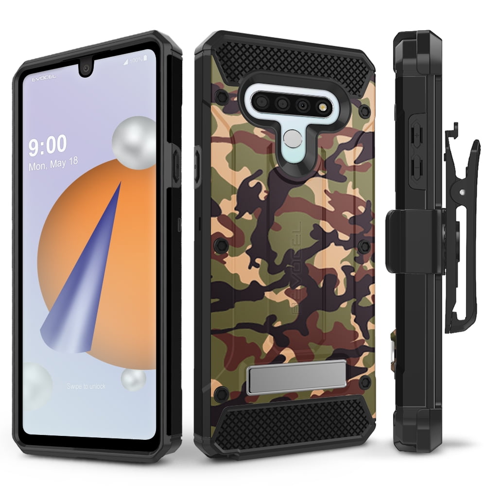 LG Stylo 6 Case, Evocel [Glass Screen Protector] [Belt Clip Holster] [Metal Kickstand] [Full Body] Explorer Series Pro Phone Case for LG Stylo 6, Camouflage