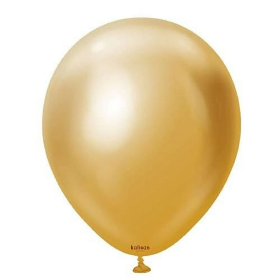 5 inch Kalisan Mirror Gold Latex Balloons (100 Pack) - Party Supplies Decorations