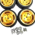 thumbnail image 3 of bedienty RCGOFOLLOW 4pcs Plastic Durable Wheel Rims Tyre For 1/10 Rc Wheel Rims Tyre WPL D12 RC Car Part RC Car Accessories Golden, 3 of 6