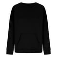 thumbnail image 4 of Qetyuw Plus Size Sweatshirt for Women Crew Neck Fleece Pullover with Pocket Drop Shoulder Long Sleeve Loose Fit Tops, 4 of 5