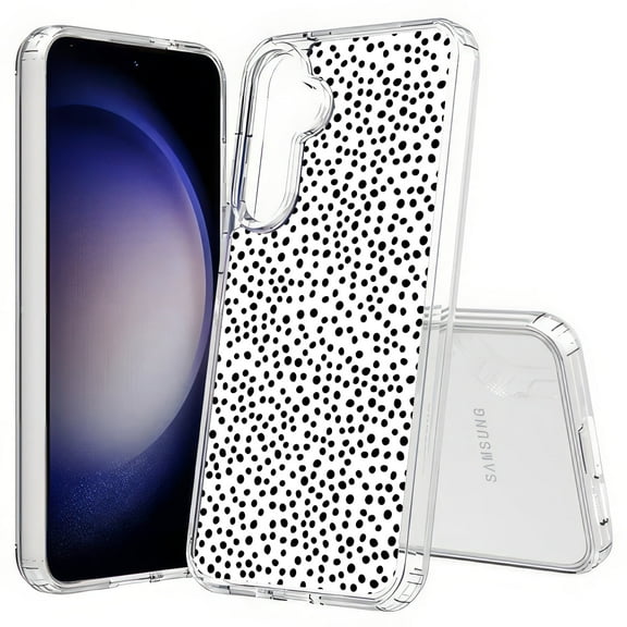 TalkingCase Slim Fit Phone Case Compatible for Samsung Galaxy S25(Not S25 Plus/Ultra), Polka Dot Black WHT Print, Lightweight,Flexible, USA Print