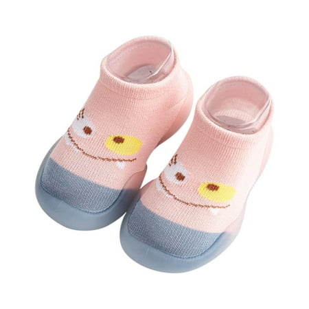Eashery Baby Shoes Boys Girls Sneakers Toddler Prewalker First Walking Shoes Baby Boys Casual Slip-on Shoes White Toddler Sandals (Pink 5.5)