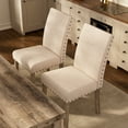 thumbnail image 6 of Farmhouse Dining Table Set for 6, Farmhouse Wooden Table & Upholstered Bench & 4 Dining Chairs, Kitchen Dining Set with Nailhead Accents, Rectangular Table Sets for 6 for Kitchen/Dining Room, 6 of 10
