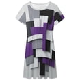 thumbnail image 3 of Purple Black Grey Abstract Geometric Art Sundress Short Sleeve Dress Summer Women Clothes Dress for Women Dresses, 3 of 7