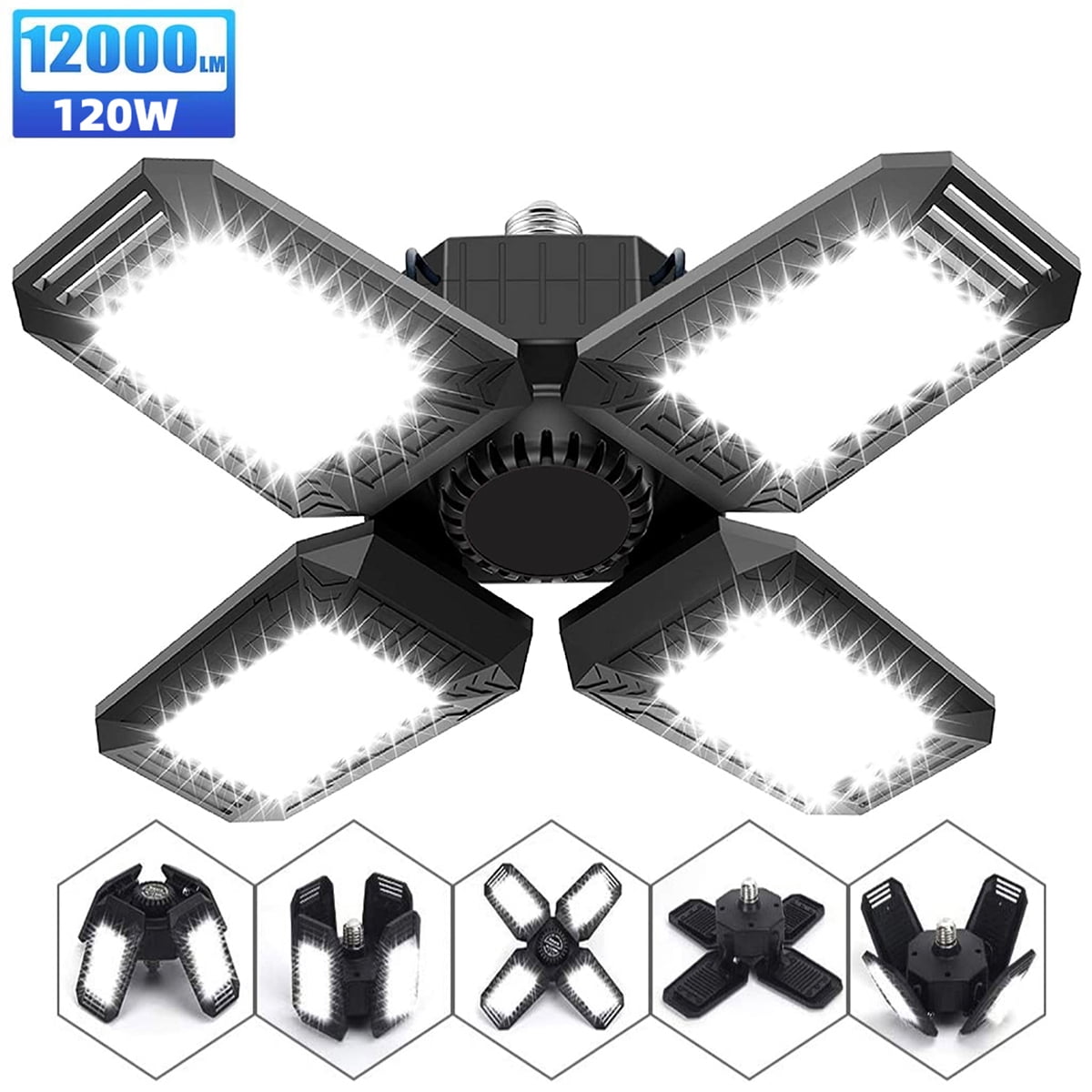 Details about / 120W LED Garage Ceiling Light High Bay Light In//Outdoor Brightest Garage Lamp US