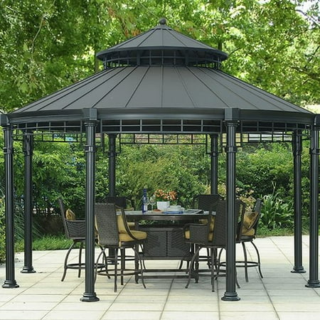 gazebo patio aluminum sunjoy ft metal buffalo steel pergola wayfair gazebos outdoor round permanent shade roof dialog displays option button