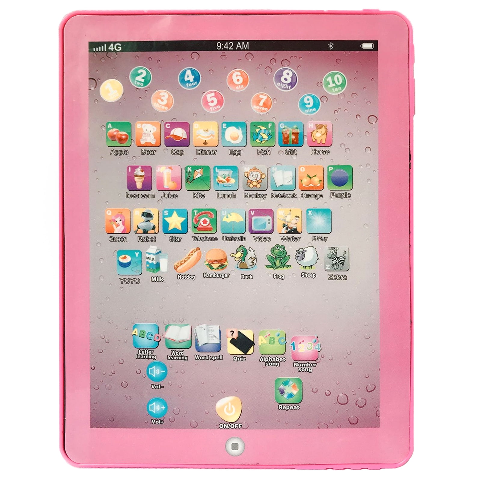 English Language Educational Tablets Study Learning Machine, Mini English Child Touch Ipad for Kids Baby Toys