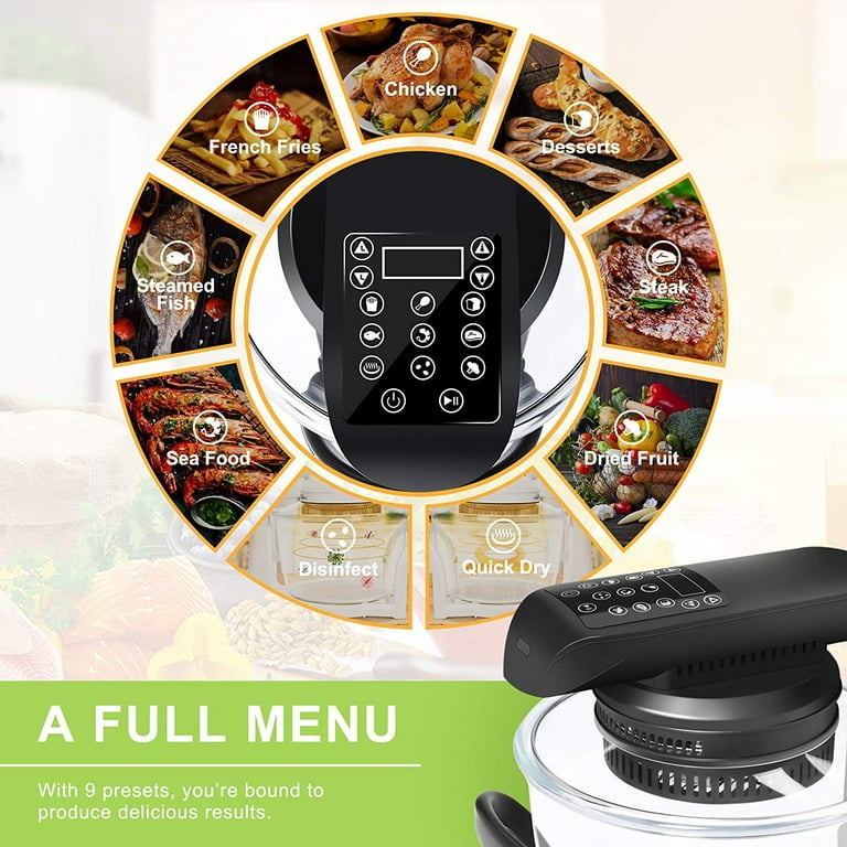 Air Fryer 4.2 QT Oilless Hot AirFryer 1200W Healthy Cooker Small Oven with  7 Presets, Digital LCD Touch Screen, Visual Cooking - AliExpress