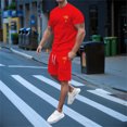 thumbnail image 4 of MKLEKYY Pijama Corto De Verano Para Hombre, Ropa Deportiva, Camiseta Transpirable De Manga Corta Y Pantalones Cortos Deportivos Con Bolsillos., 4 of 4