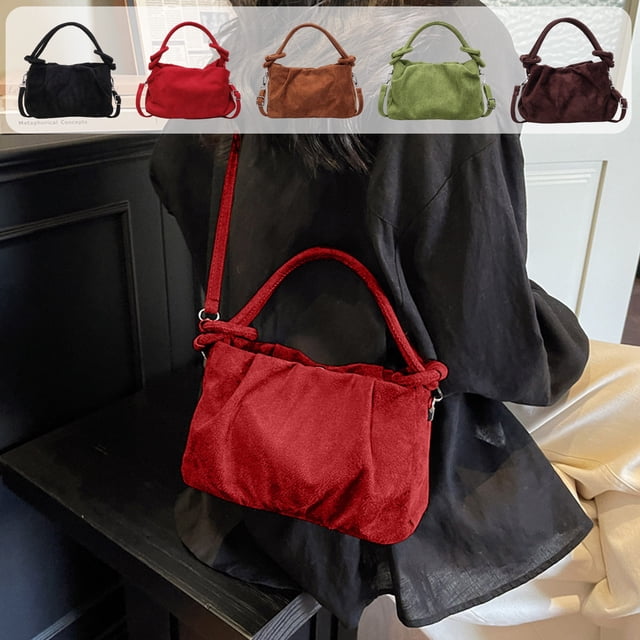 Bolso de hombro de lona cruzado – Bolso casual de poliéster, resistente al agua, multicompartimento, correa ajustable, 5 colores, 8,27 x 5,12 x 3,15 pulgadas