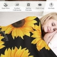 thumbnail image 3 of JRXY  Sunflower Gifts Blanket, Double Sided Print Throw Soft Warm Lightweight Blanket for Women Birthday Christmas, Home Living Room Decor Black White, 3 of 6