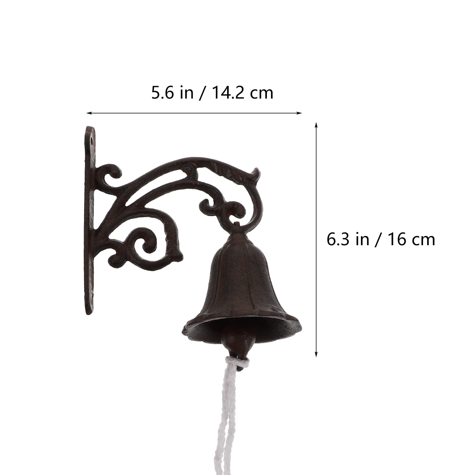 NUOLUX 1Set Rustic Cast Iron Hanging Doorbell with Clear Sound for Home and Garden Decor