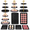 Gold & Black-10 Set, variant on Bright White 5 Set Dessert Cupcake Stand 3 Tiered Cup Cake Holder Tower Riser Cookie Serving Trays