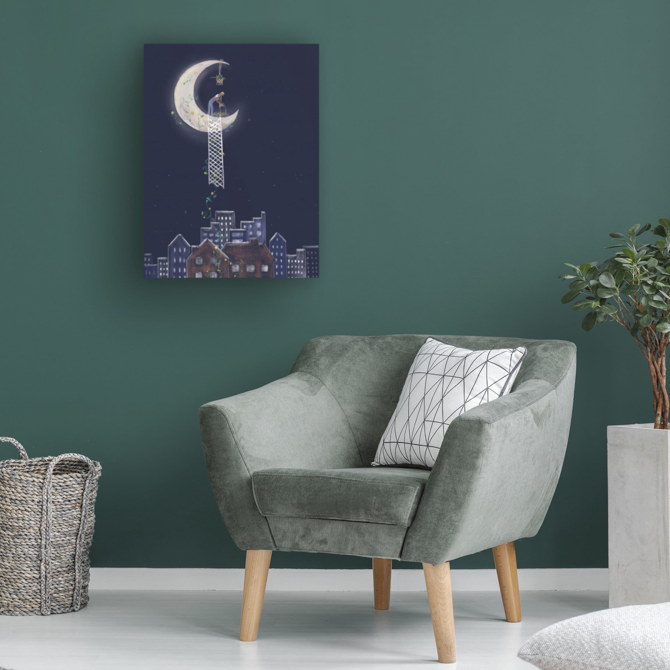 Canvas Wall Art - Christine Rotolo 'Moon Garden' Wall Art for Living Room, Bedroom, or Office Décor by Trademark Fine Art - 18 x 24 Inches
