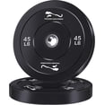 thumbnail image 2 of Olym-Pic Bumper Plates Set, 2-Inch Universal Fit Rubber Weight Plates with Steel Insert for Home Gym & Strength Training, 2 of 8