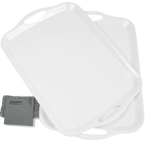 Bandeja para servir Czlizdyt, tamaño grande, melamina, 44,45 x 30,48 cm, juego de 2