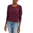 thumbnail image 3 of Women's Long Sleeve Scoop Neck Top with Lace Detail, 3 of 4