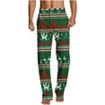 thumbnail image 2 of Luxalzxs Mens Christmas Pajamas Pants Lightweight Straight Leg Sleep Lounge Pj Bottoms Pyjama Jogger Trendy Plaid Print Home Pants Elastic Waist Casual Pajama Bottoms with Pockets, 2 of 5