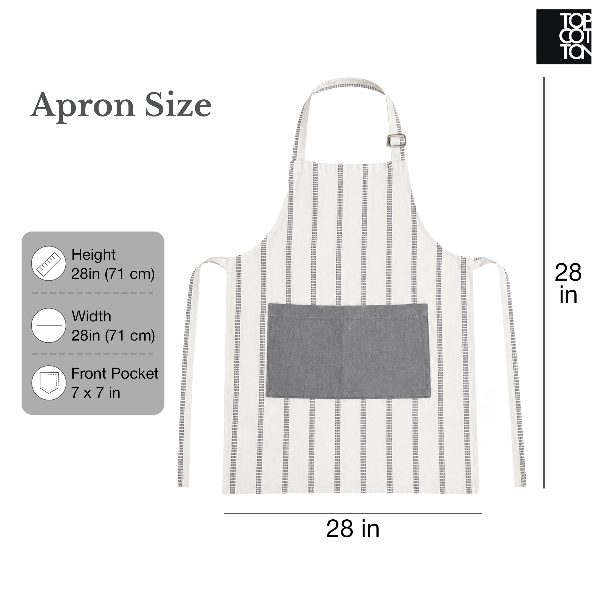 Top Cotton 20 Piece Kitchen Linen Set, Cotton Kitchen Towels, Dishcloths, Apron, Oven Mitts and Pot Holders (Ash Gray)