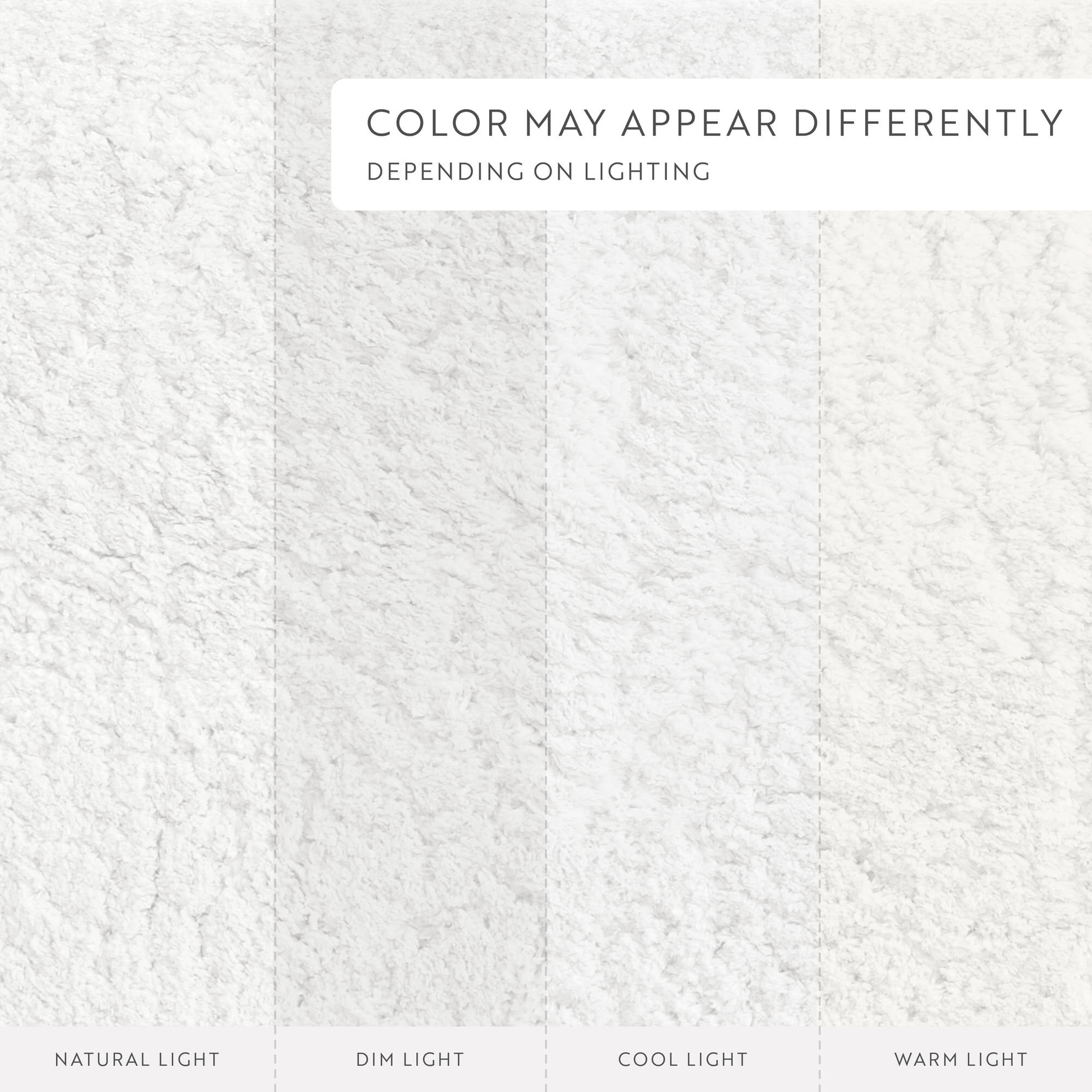 Plush Absorbent Bath Mat Rug with Anti-Skid Rubber Backing, 24 x 17, White, by Noble Linens