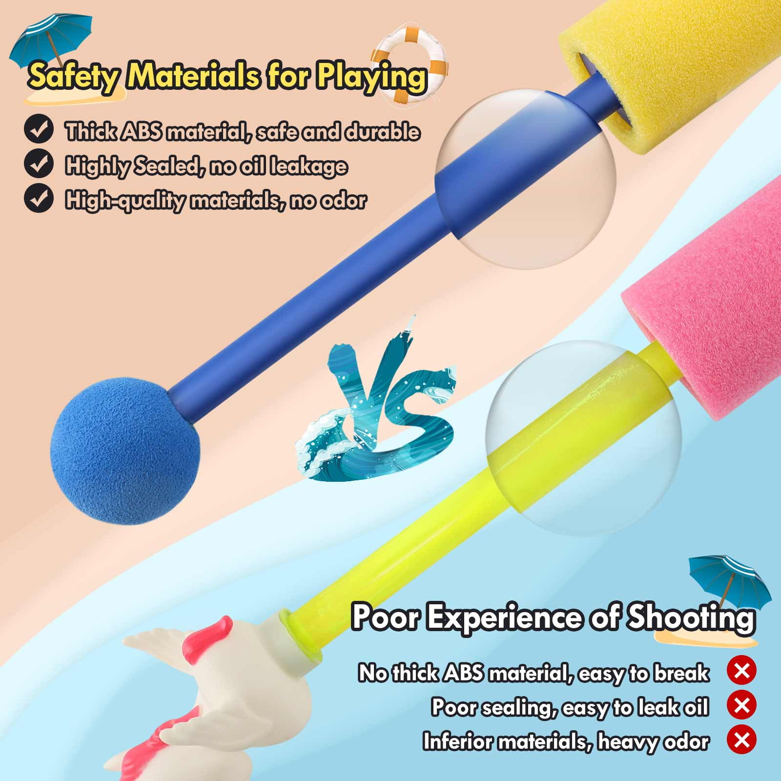12 Pack Water Blaster Super Soaker Blaster Set for Kids Adult, 30ft Water Blaster with Plastic Handle, Perfect Water Toy for Outdoor Swimming Pool Beach
