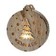 thumbnail image 2 of 2025 CISIL Round Wooden Pendant with Lights Christmas Party Decorations Creative Christmas Tree Hanging Ornaments, 2 of 6