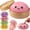 Smile-Pink, variant on Glitter Dumpling Squishy with Steamer, Cute Steamed Bun Fidget Sensory Stress Relief Squeeze Toys
