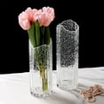 thumbnail image 6 of Luminous Glass Vase Transparent Blue Water Ripple Vase Flower Arrangement Living Room Dining Table Decoration, 6 of 13
