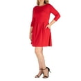 thumbnail image 3 of 24/7 Comfort Apparel Women's Plus Size Perfect Fit and Flare Pocket Dress, 3 of 4