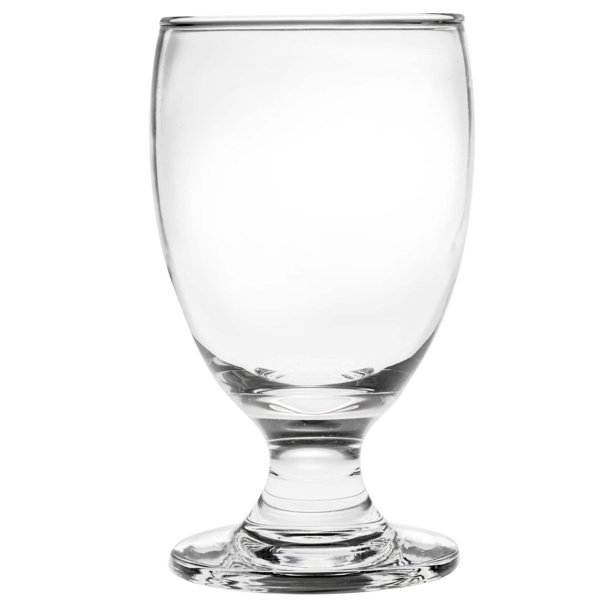 Short Stemmed Clear Glass Water Goblets, 12.5 oz
