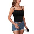 thumbnail image 1 of Charmo Women's Rib Knit Crop Cami Built-in Bra Tank Tops Going Out Tops for Lady, 1 of 6