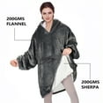 thumbnail image 3 of Solaris Deluxe Reversible Fleece Oversized Blanket Sweatshirt with Hood Super Soft Warm Large Plush Sleeved Throws for Adult Wom, 3 of 7