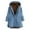 Blue, variant on Womens Jackets Fall Plus Size Button Down Hooded Solid Oversize Loose Sherpa Lined Winter Outfits
