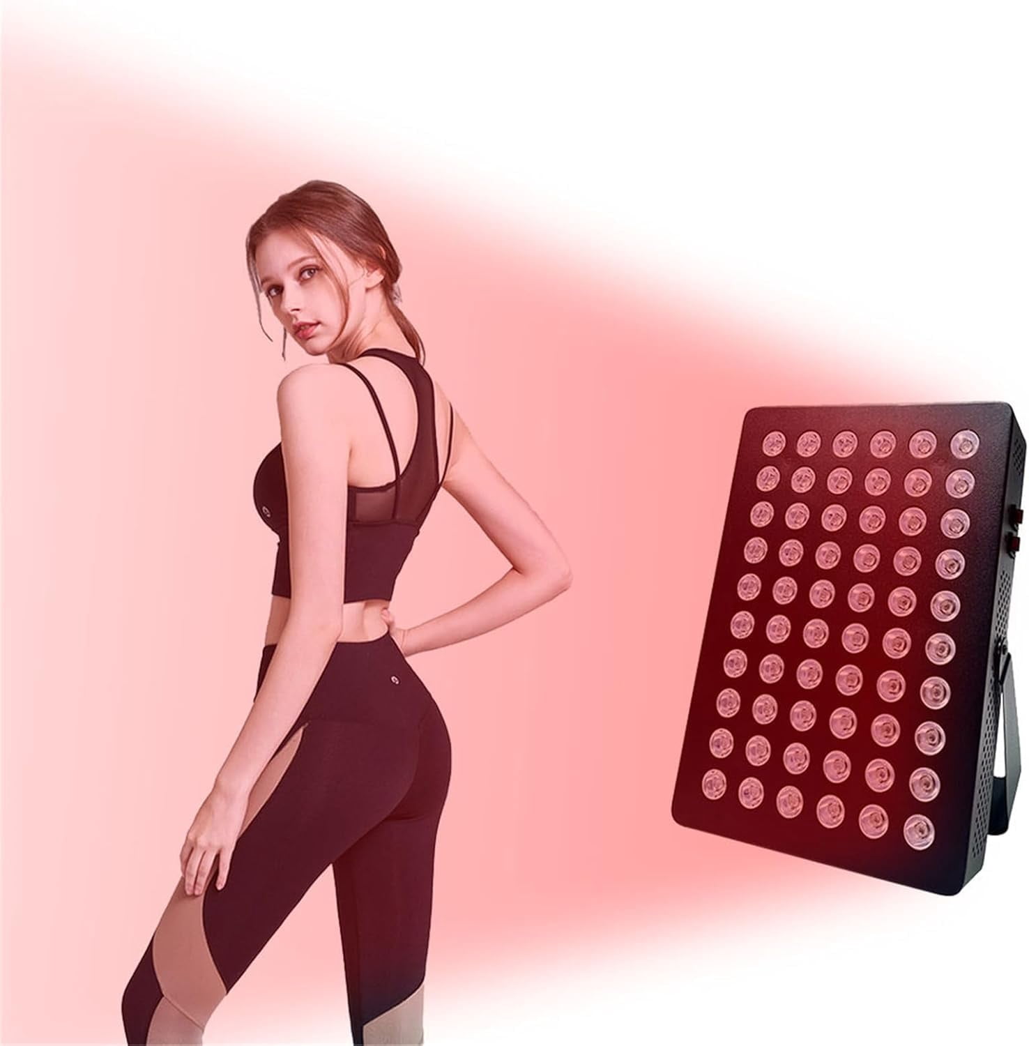CNV High Power Red Light Beauty Panel for Skin Care, 60-LED Dual Chip 660nm & 850nm Near-Infrared Lamp with Adjustable Stand, Facial & Body Light Device for Home Spa Routine